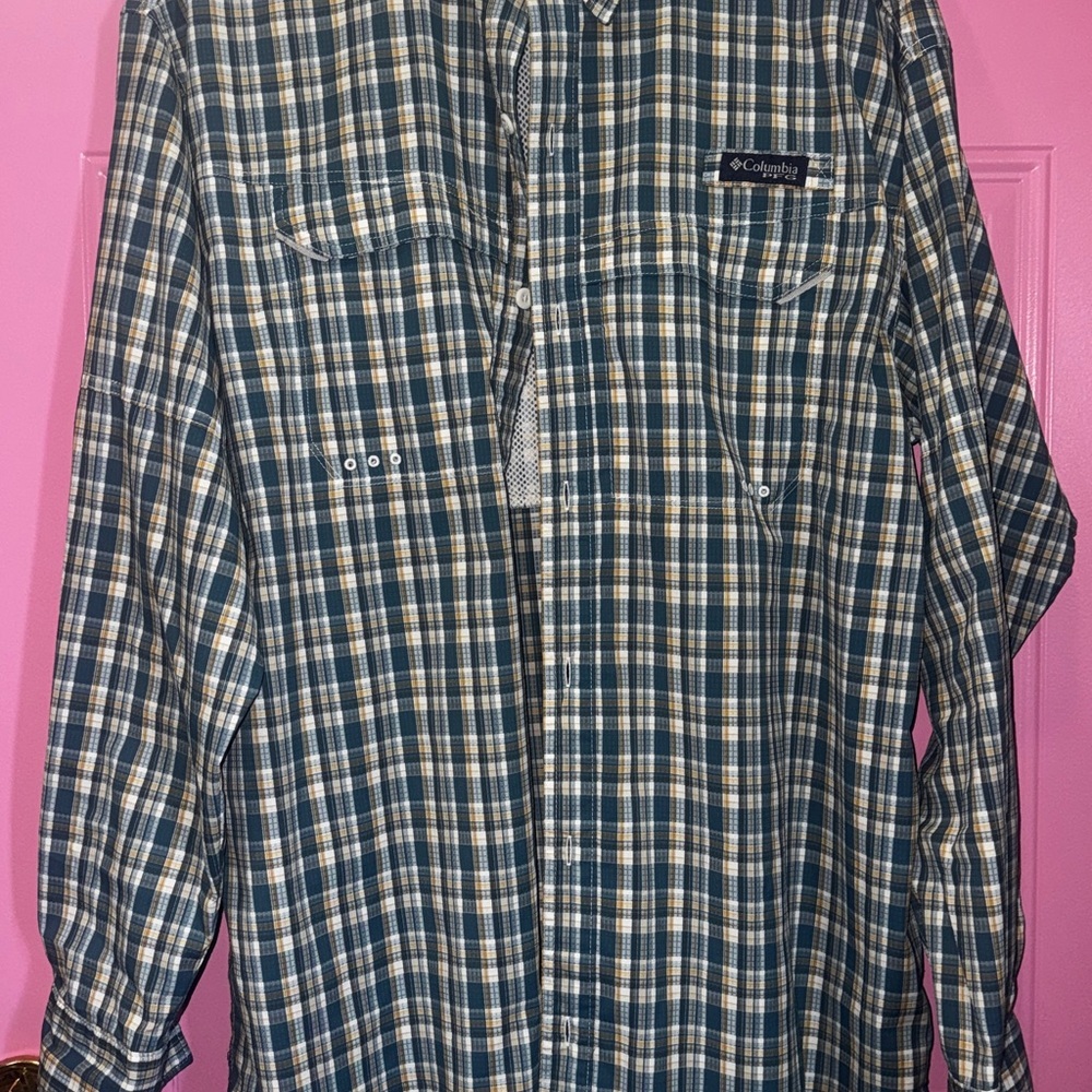 Columbia Men's Blue Plaid Shirt